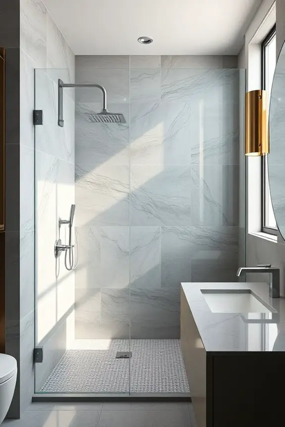 stylish grey shower tiles