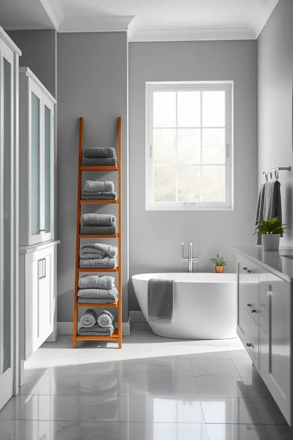 stylish grey towel storage