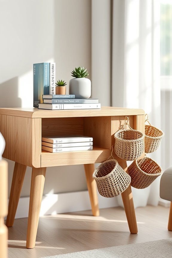 stylish hanging storage nightstand