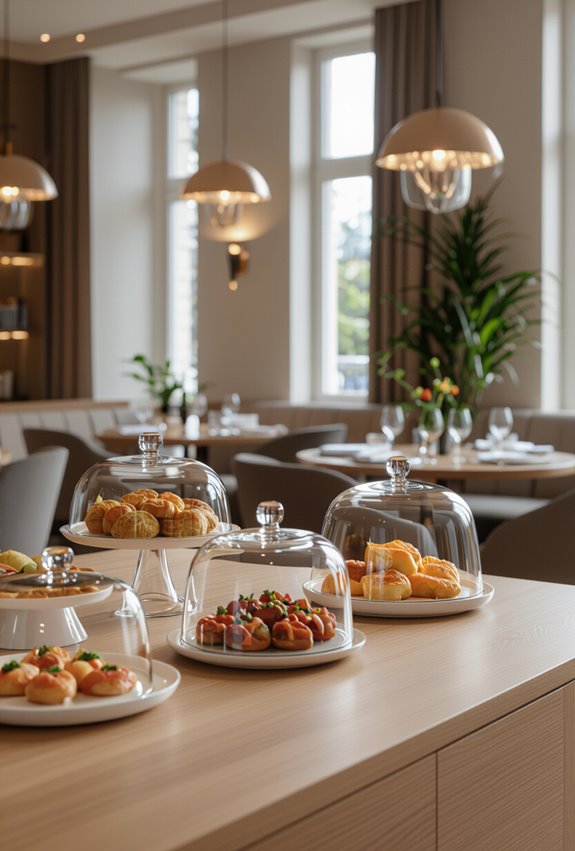 stylish hygienic covered foodpresentation