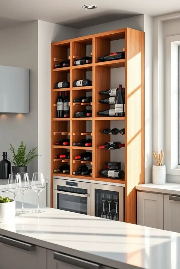 stylish kitchen wine storage