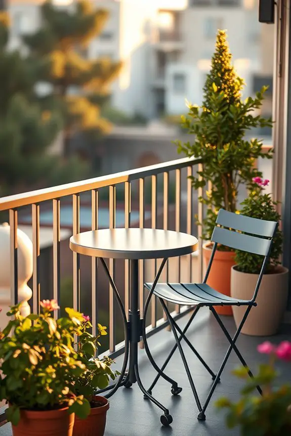 stylish metal bistro set