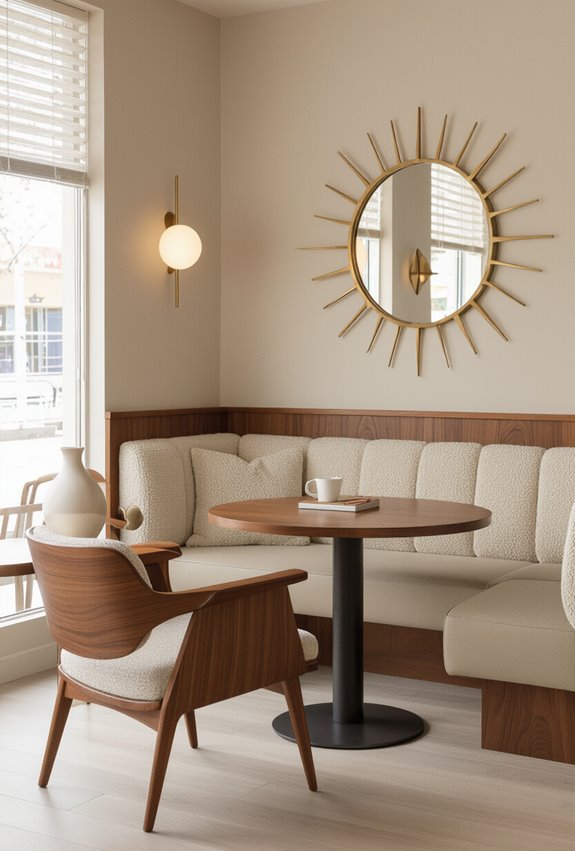 stylish mid century coffee shop