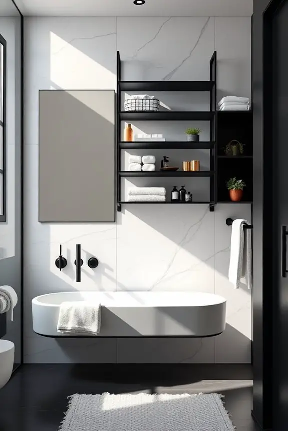 stylish minimalist black shelving