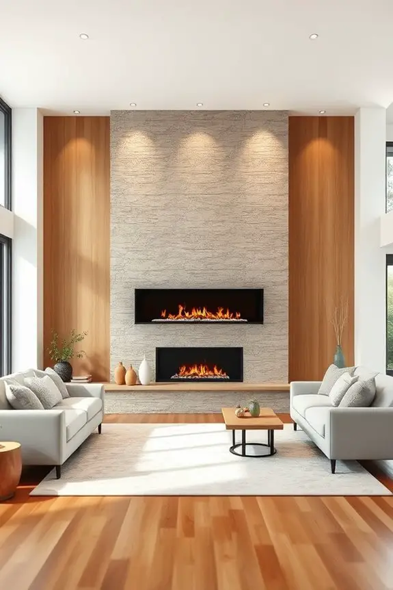 stylish minimalist fireplace design