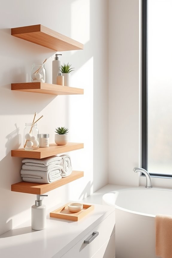 stylish minimalist floating shelves