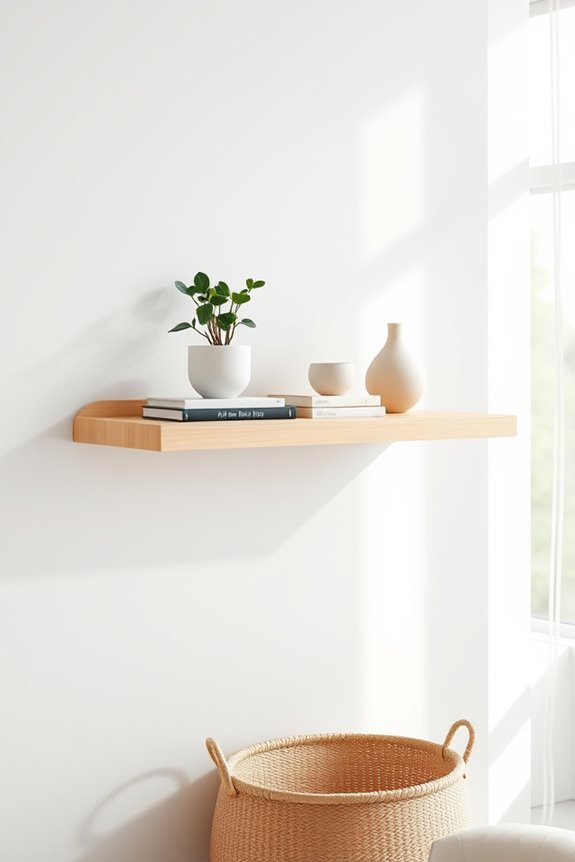 stylish minimalist floating shelves