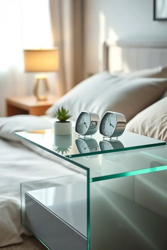 stylish minimalist glass table