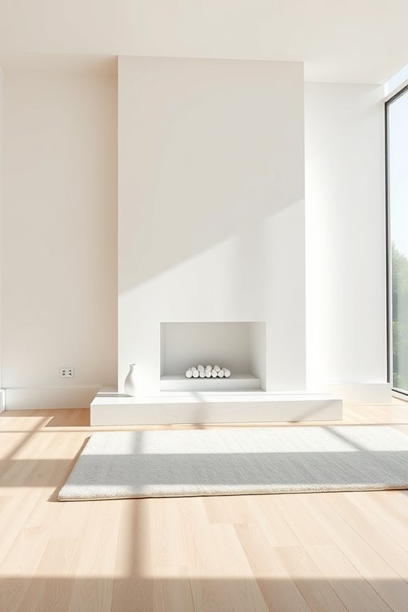 stylish minimalist white fireplaces