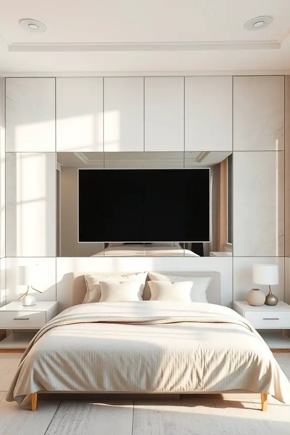 stylish mirrored tv panel