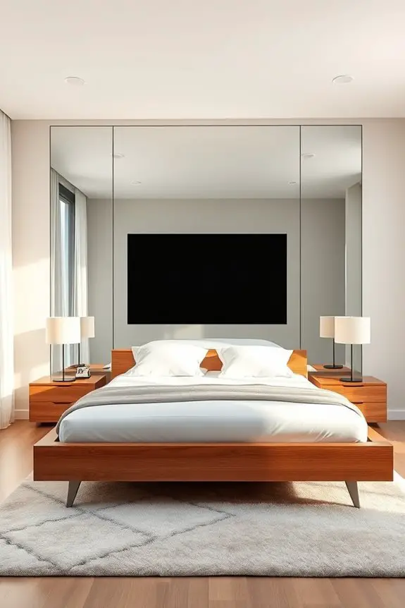 stylish mirrored tv wall