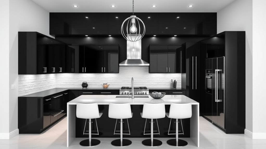 stylish monochrome kitchen designs