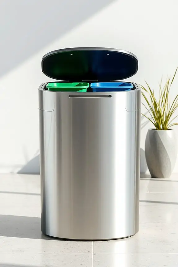 stylish multi compartment recycling bins