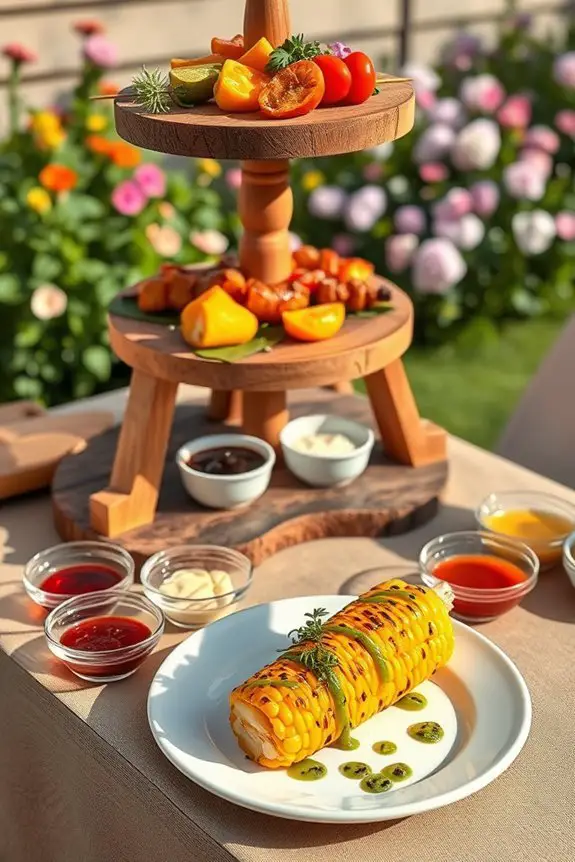 stylish multi tiered food presentation