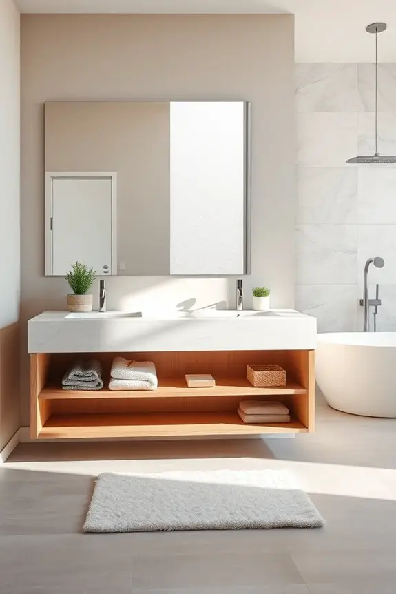 stylish open concept bathroom vanity