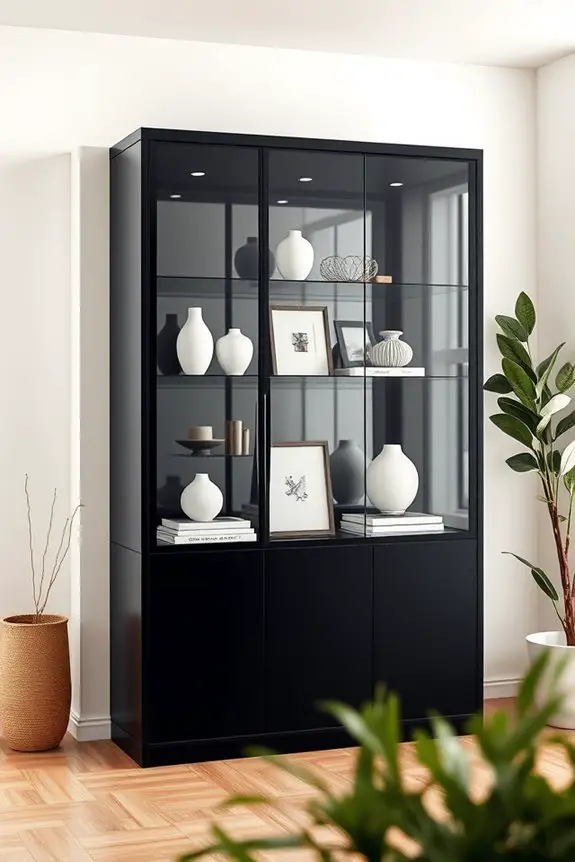 stylish open concept cabinet