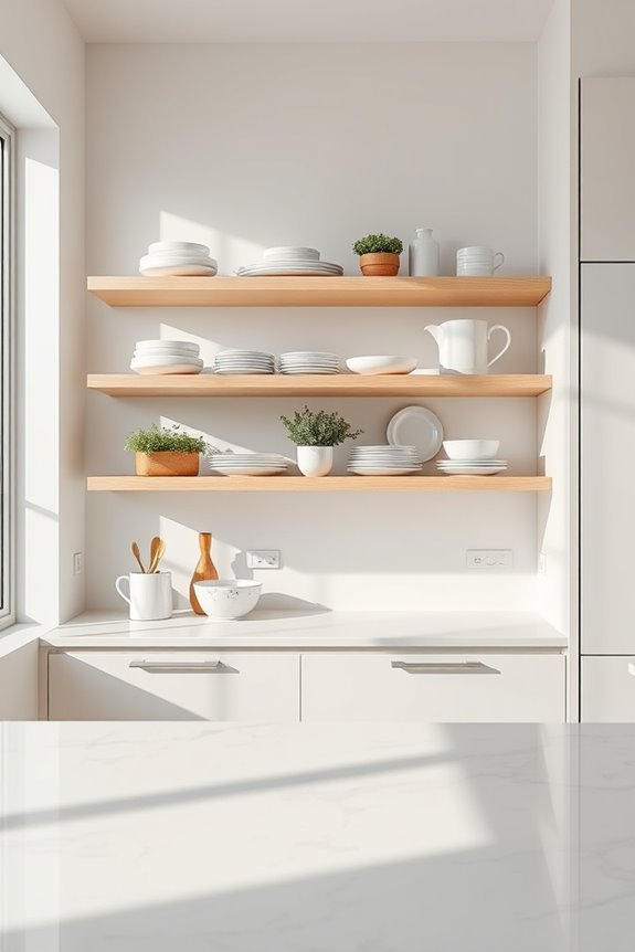 stylish open kitchen organization