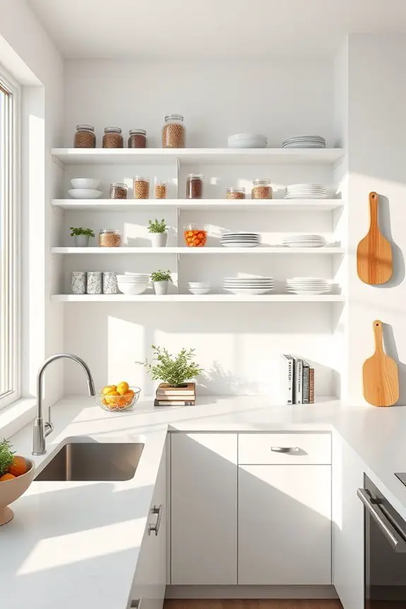 stylish open shelf organization