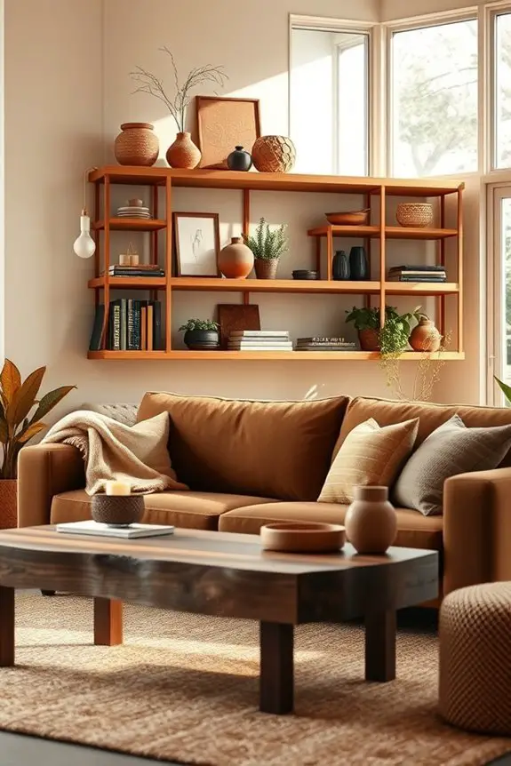 stylish open shelving accents