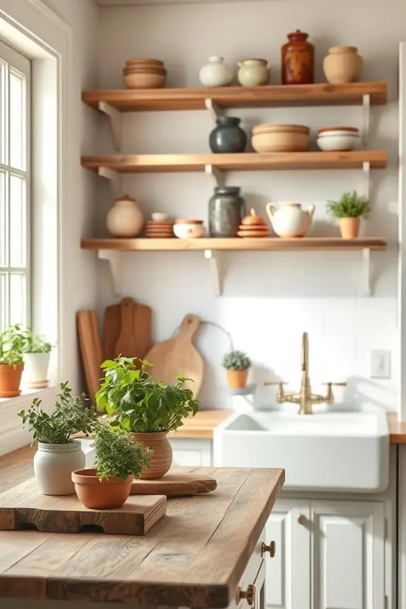 stylish open shelving display