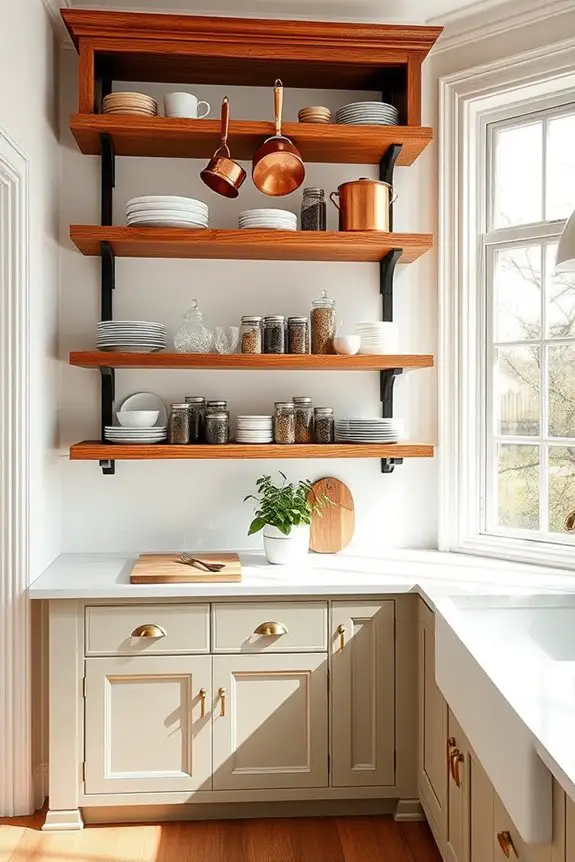 stylish open shelving display
