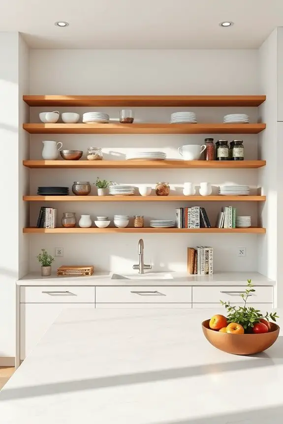 stylish open shelving organization