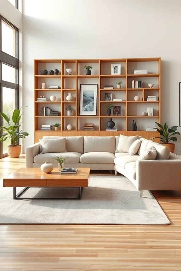 stylish open shelving organization