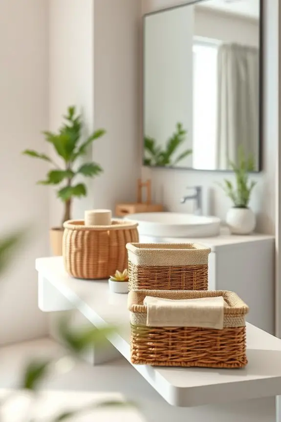 stylish organized bathroom storage