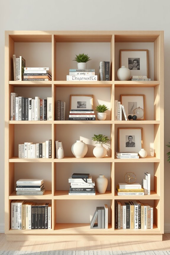 stylish organized bookshelf display