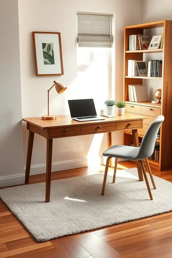 stylish organized corner workspace