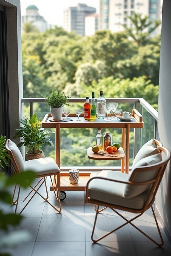 stylish outdoor balcony bar
