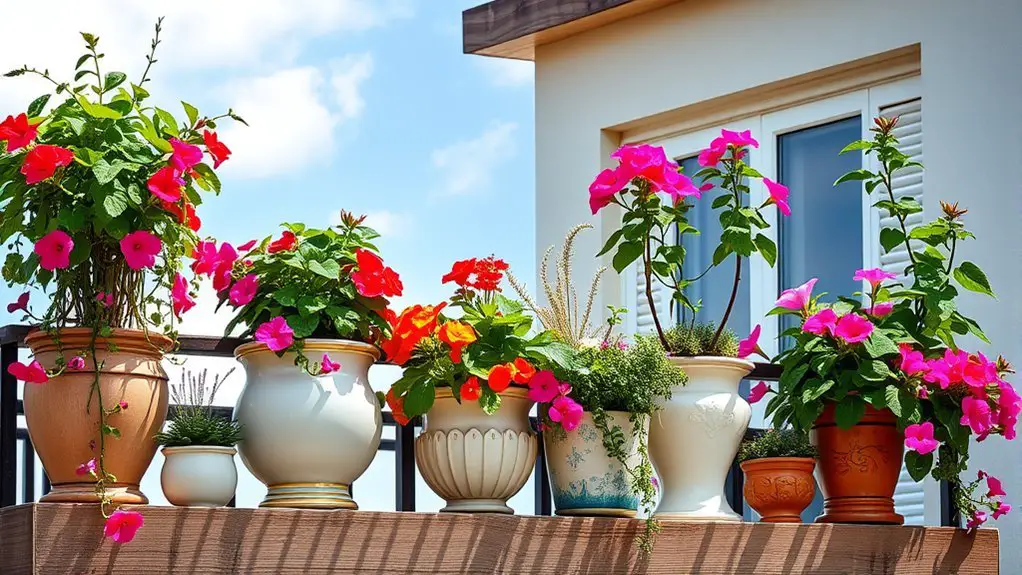 stylish outdoor balcony pots