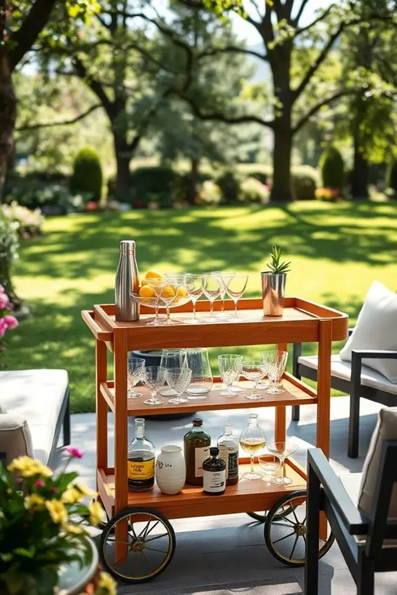 stylish outdoor bar cart