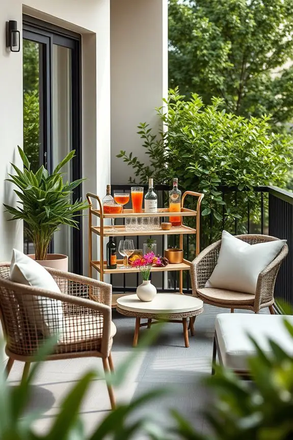 stylish outdoor bar cart