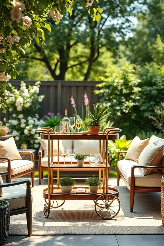 stylish outdoor bar cart