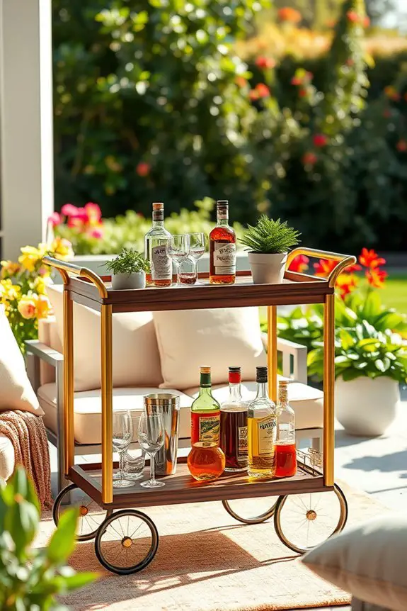 stylish outdoor bar cart