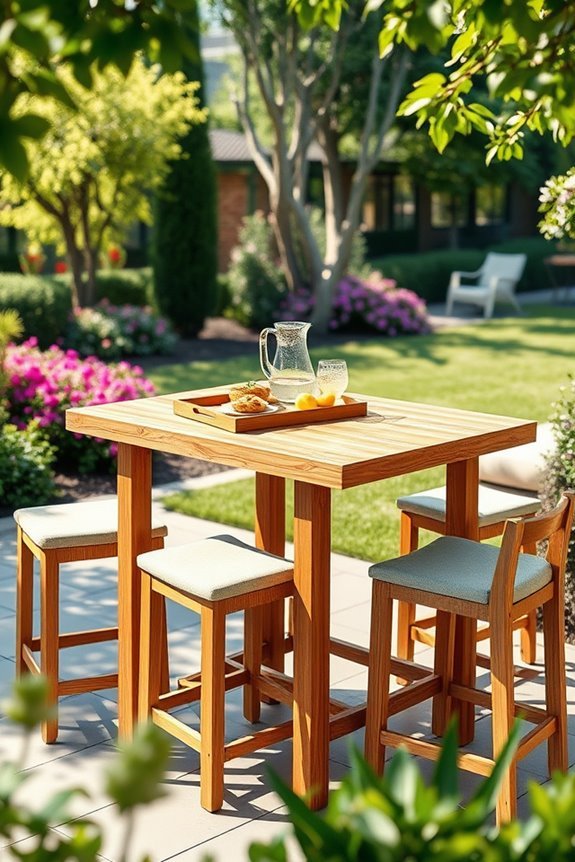 stylish outdoor bar seating