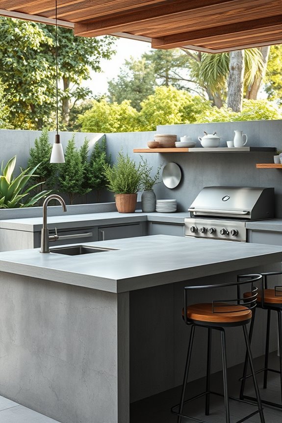 stylish outdoor beton kitchen