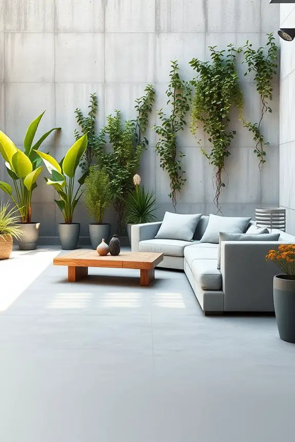 stylish outdoor concrete retreat