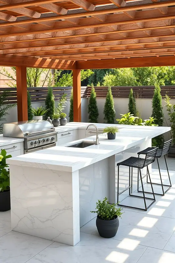 stylish outdoor countertop materials