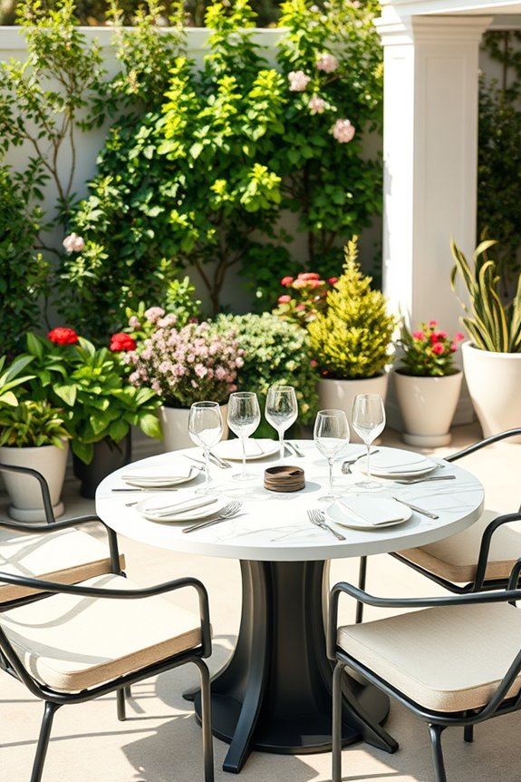 stylish outdoor dining setup