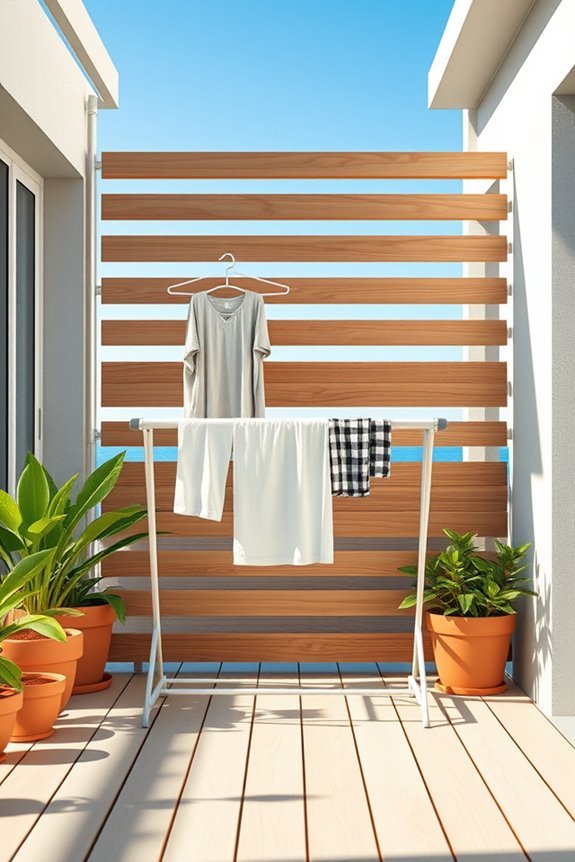 stylish outdoor laundry privacy