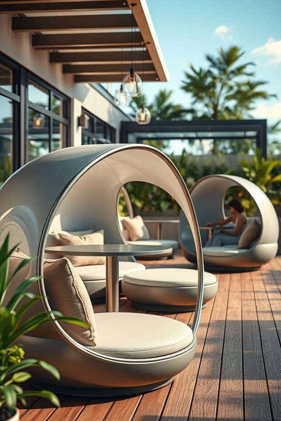stylish outdoor lounge pods