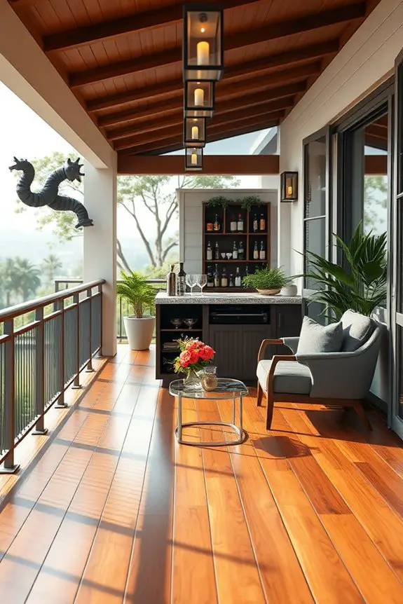 stylish outdoor mini bar