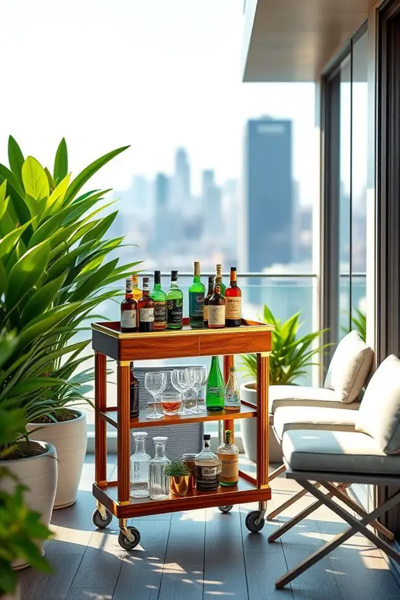 stylish outdoor mini bar