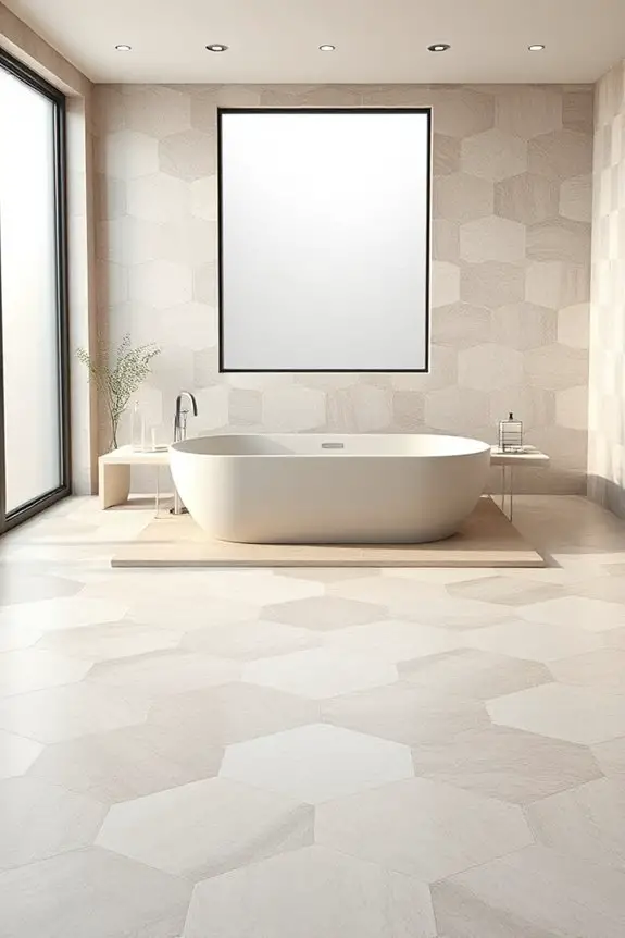 stylish oversized hexagonal tiles