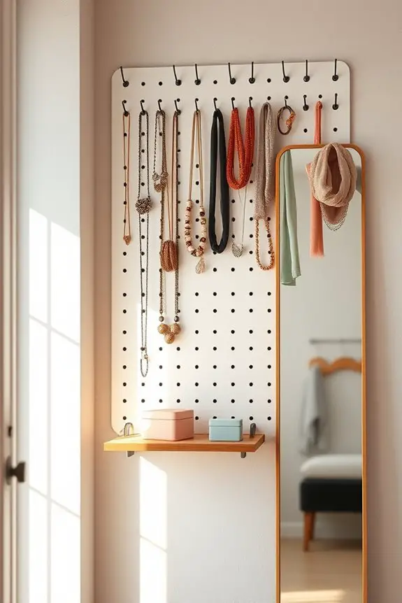 stylish pegboard accessory organization