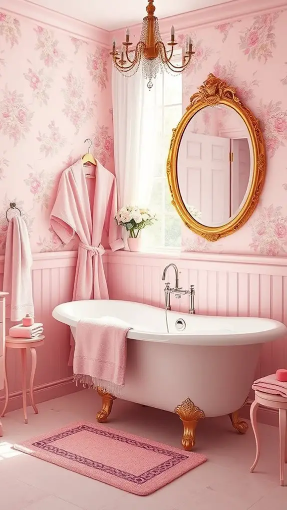 stylish pink bathroom accessories