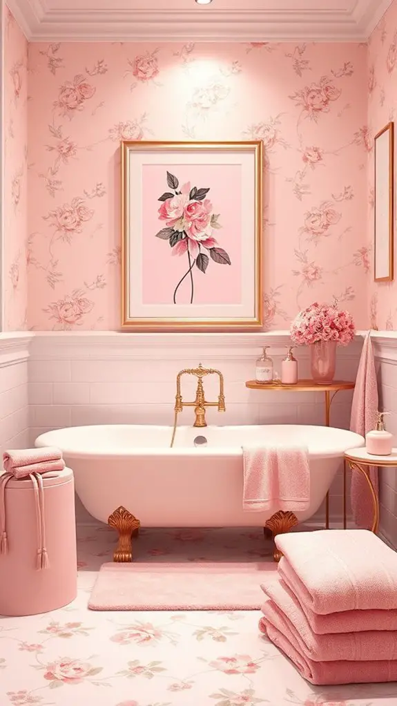 stylish pink framed artworks