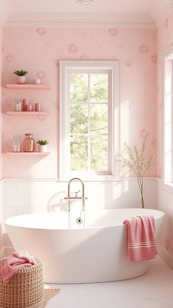stylish pink shelf decor